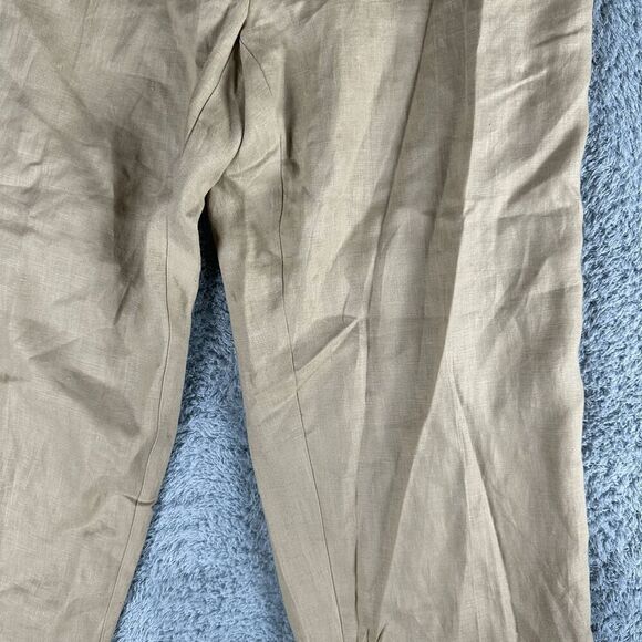 Merona Womens Lagenlook Boho Linen Trousers 16W Tan Earthy Neutral Natural - Picture 8 of 15